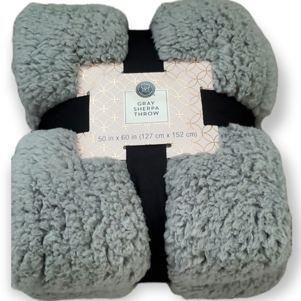 Gray Sherpa Throw
